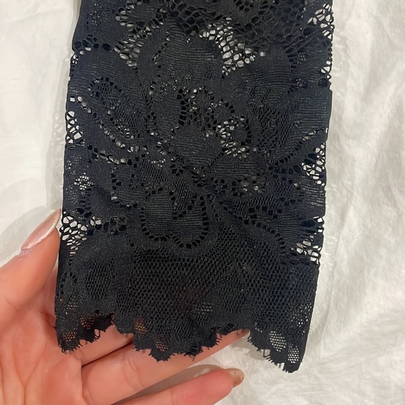 Bebe Black Lace Mini Dress XS Long Sleeve - Picture 7 of 9